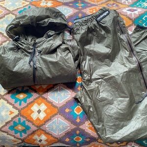 RBH Designs Frequency Jacket & Pants Matching Set Size Large Green Black Nylon